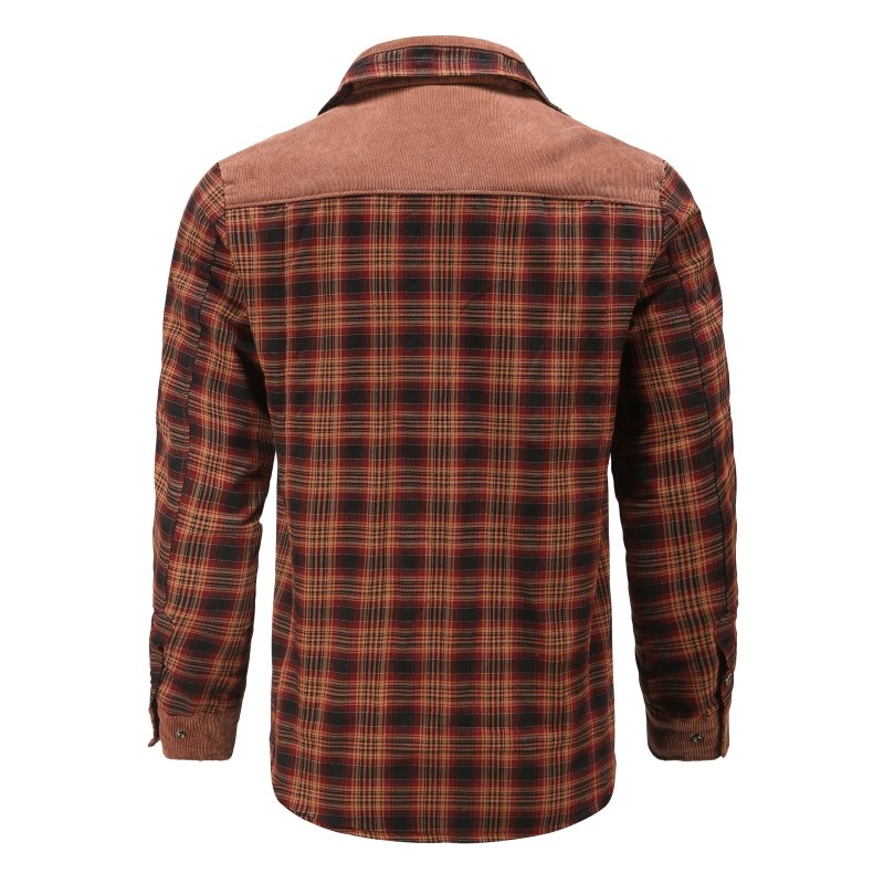 Herren Outdoor Freizeit Hemdjacke mit Fleece-Futter – Klassischer Karomuster Stil für Abenteuer und Alltag