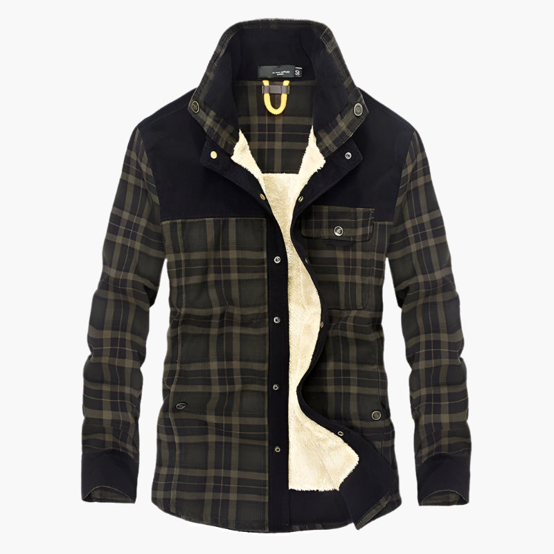 Herren Outdoor Freizeit Hemdjacke mit Fleece-Futter – Klassischer Karomuster Stil für Abenteuer und Alltag