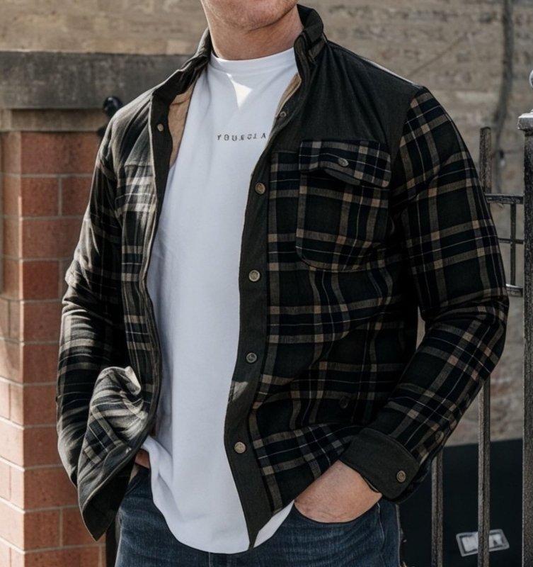 Herren Outdoor Freizeit Hemdjacke mit Fleece-Futter – Klassischer Karomuster Stil für Abenteuer und Alltag