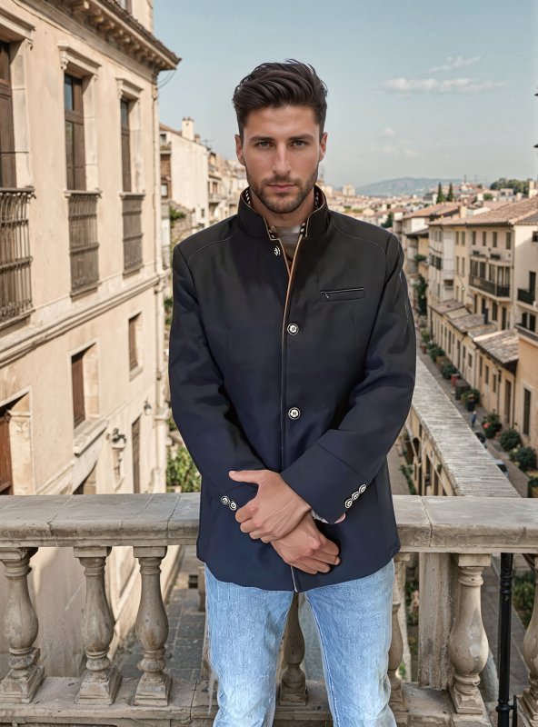 Men's Elegant Knightsman Coat – Stylish Slim Fit Winter Coat with Removable Collar