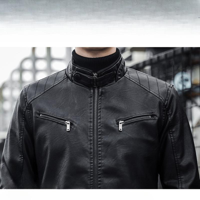 Men's biker jacket in modern style – Casual PU leather jacket for everyday & going out