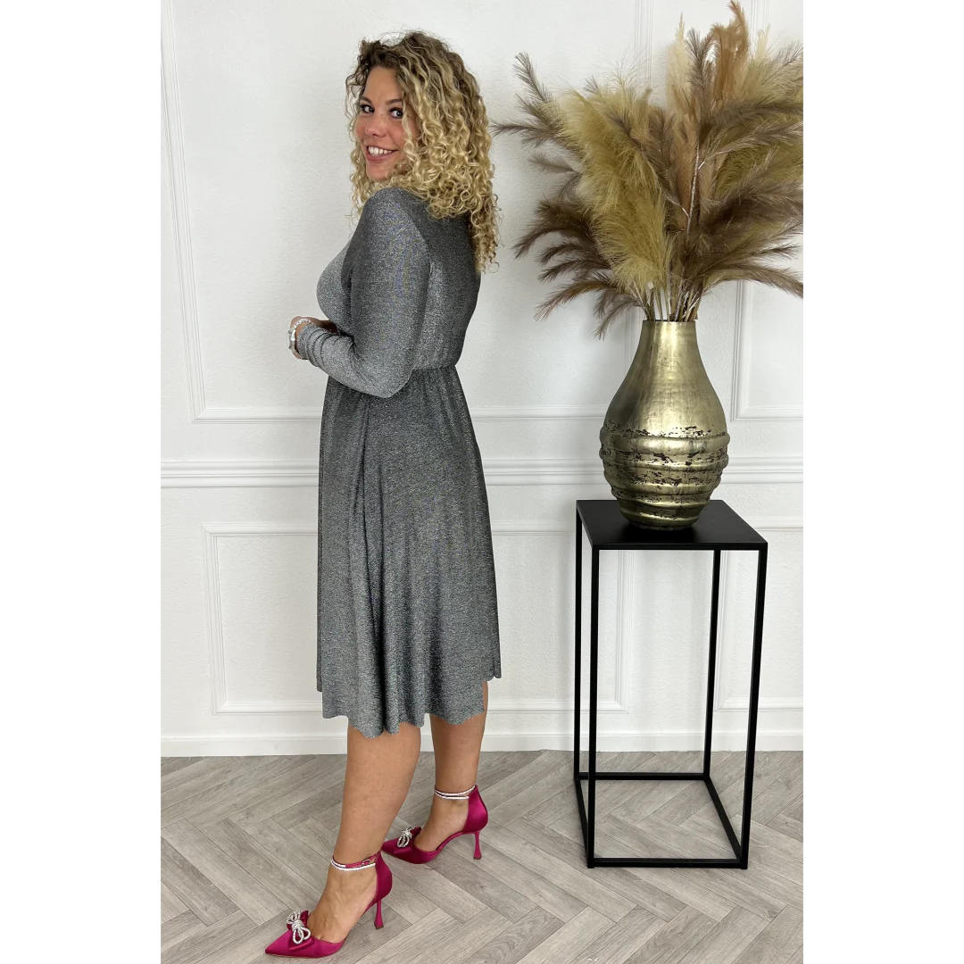 Francesca – Langärmeliges Einfarbiges Damenkleid