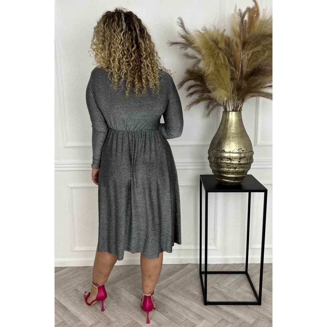 Francesca – Langärmeliges Einfarbiges Damenkleid