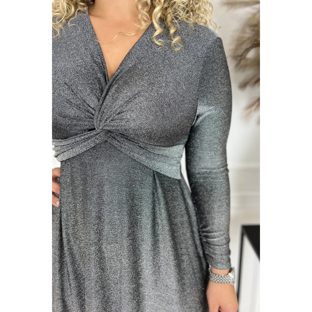 Francesca – Langärmeliges Einfarbiges Damenkleid