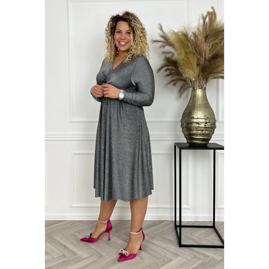 Francesca – Langärmeliges Einfarbiges Damenkleid