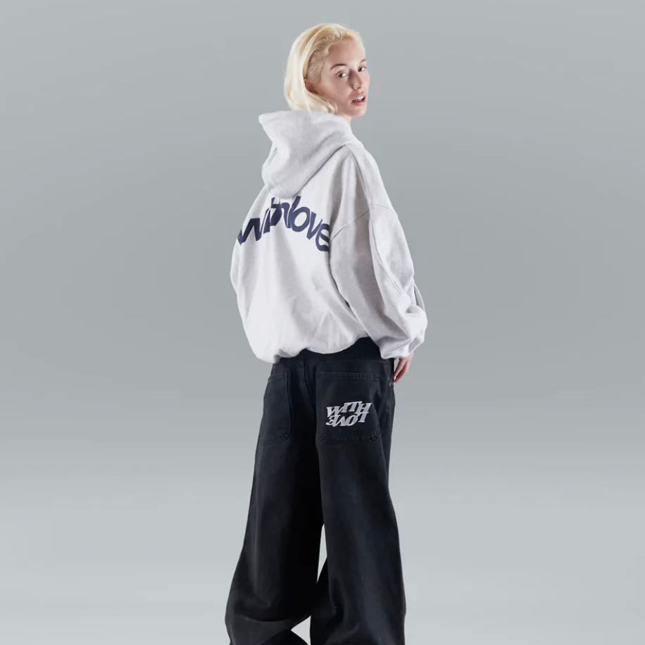Unisex Oversize Streetwear Hoodie mit Kapuze und Schriftzug – Lässiger Urban Look für Alltag und Freizeit
