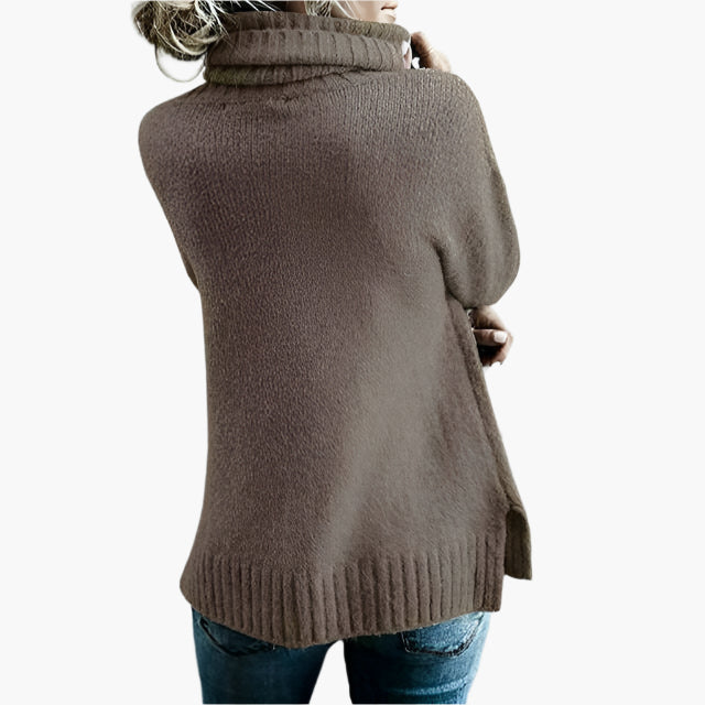 Women's Oversize Turtleneck Sweater – Casual Knit Sweater for Autumn and Winter