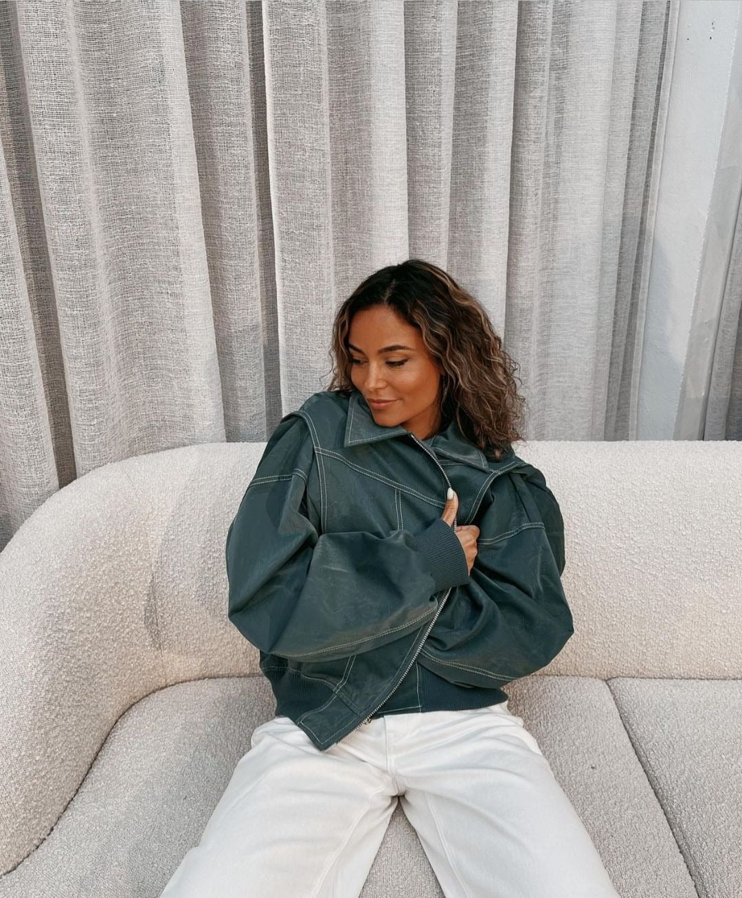 Damen Oversized Bomberjacke Streetstyle Übergangsjacke für Freizeit & Alltag