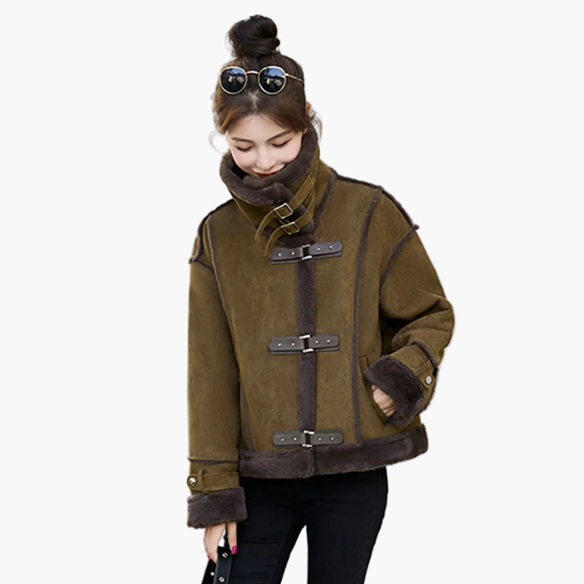 Women's winter jacket in casual pilot style – fashionable short jacket for everyday and leisure use