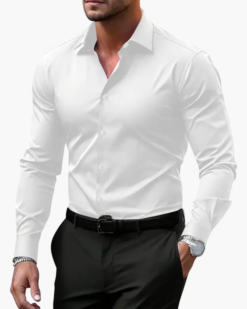 Men's Business Shirt Slim Fit – Modern Long Sleeve Shirt for Office & Elegant Occasions