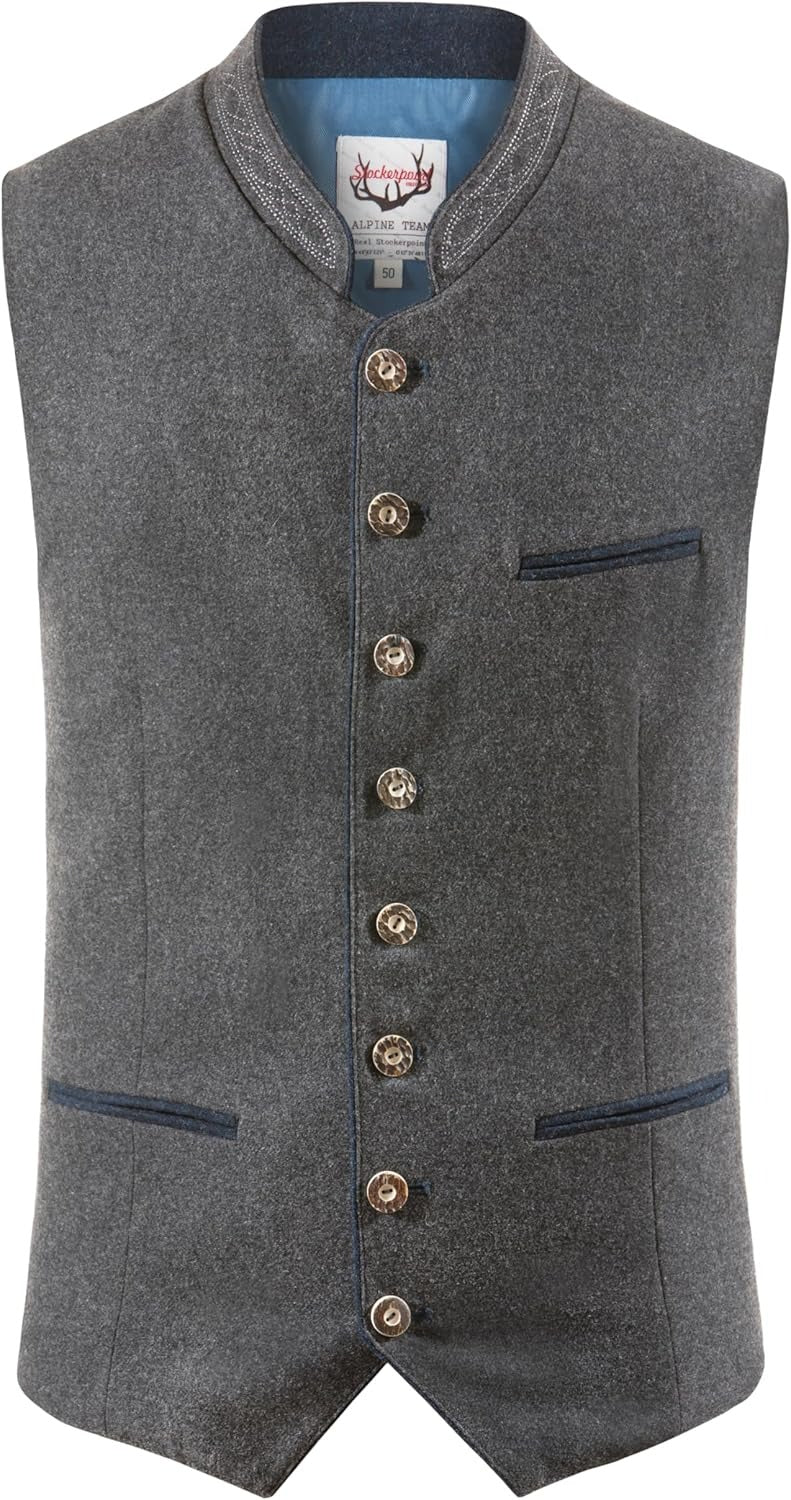 Men's Traditional Vest – Traditional Bavarian Gilet for Festivals & Oktoberfest
