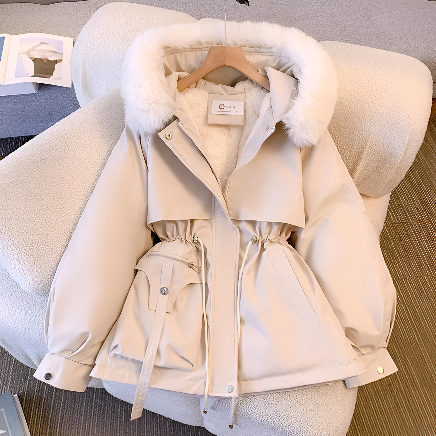 Damen Wintermantel mit Kapuze – Eleganter Parka für kalte Tage, modischer Alltagsbegleiter