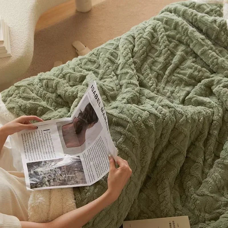 Ultra cozy blanket Sherpa winter blanket for women and men – fluffy sofa blanket for cozy evenings and bedrooms