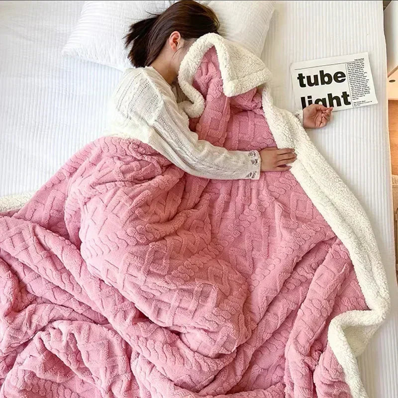 Ultra cozy blanket Sherpa winter blanket for women and men – fluffy sofa blanket for cozy evenings and bedrooms