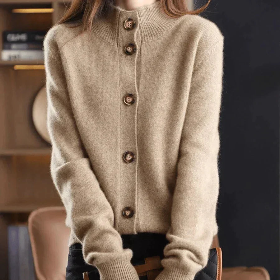 Damen Strickjacke mit Knopfleiste – Eleganter Herbst- und Winterpullover für Freizeit und Büro