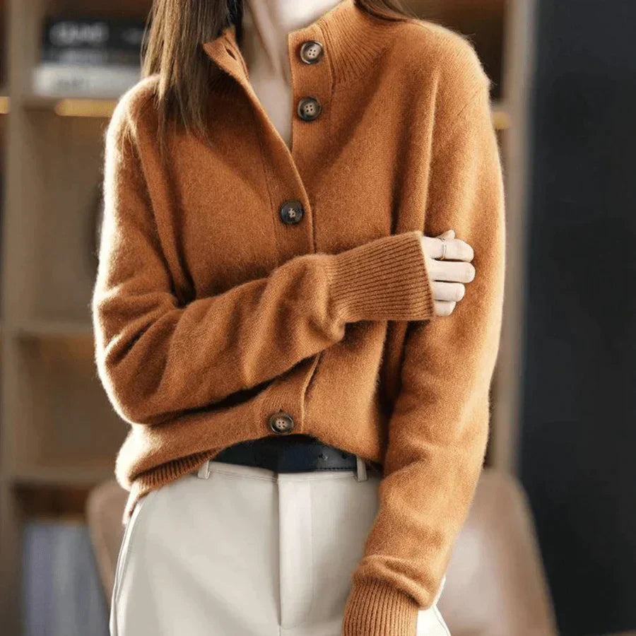 Damen Strickjacke mit Knopfleiste – Eleganter Herbst- und Winterpullover für Freizeit und Büro