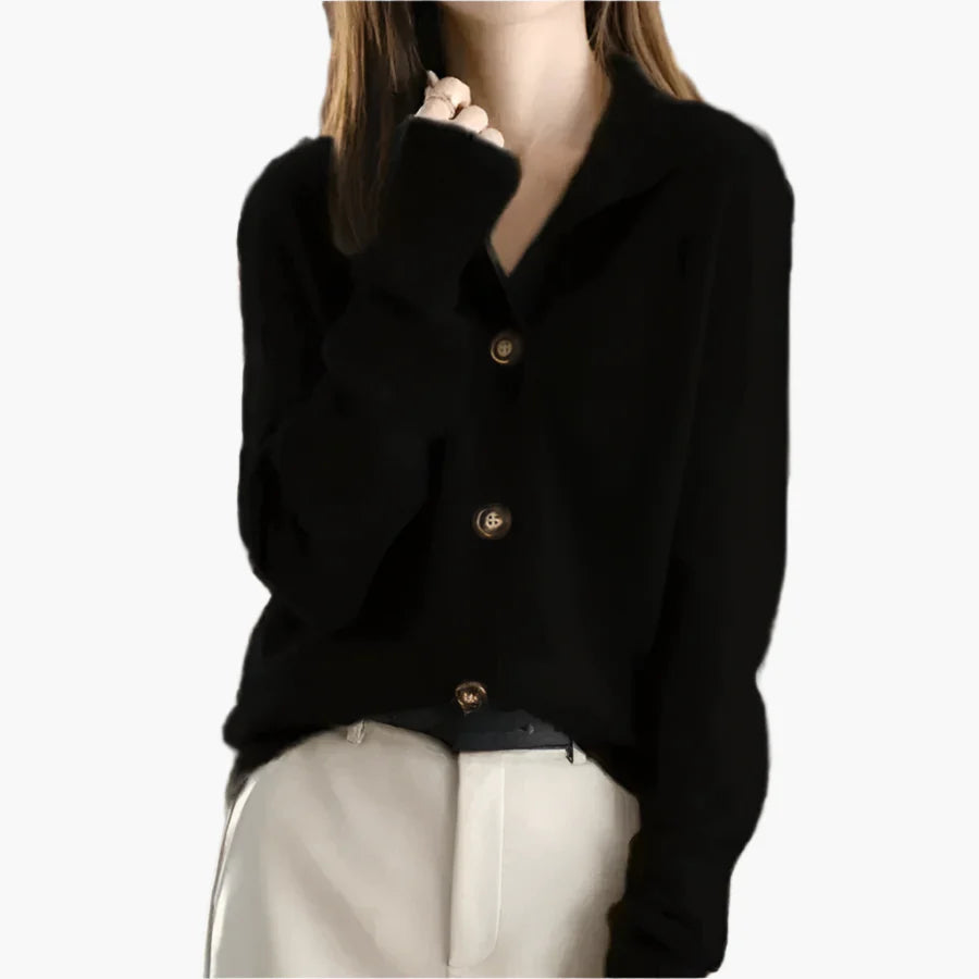 Damen Strickjacke mit Knopfleiste – Eleganter Herbst- und Winterpullover für Freizeit und Büro