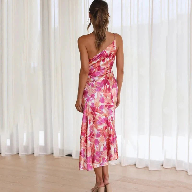 Amelia – Midikleid mit Trägern und Blumenmuster