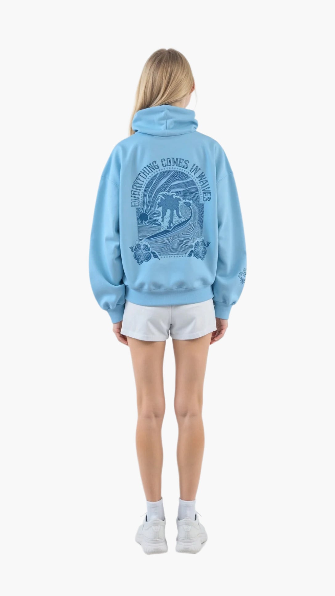 Damen Freizeit Oversize Hoodie mit tropischer Stickerei – Moderner Kapuzenpullover für Alltag und Urlaub