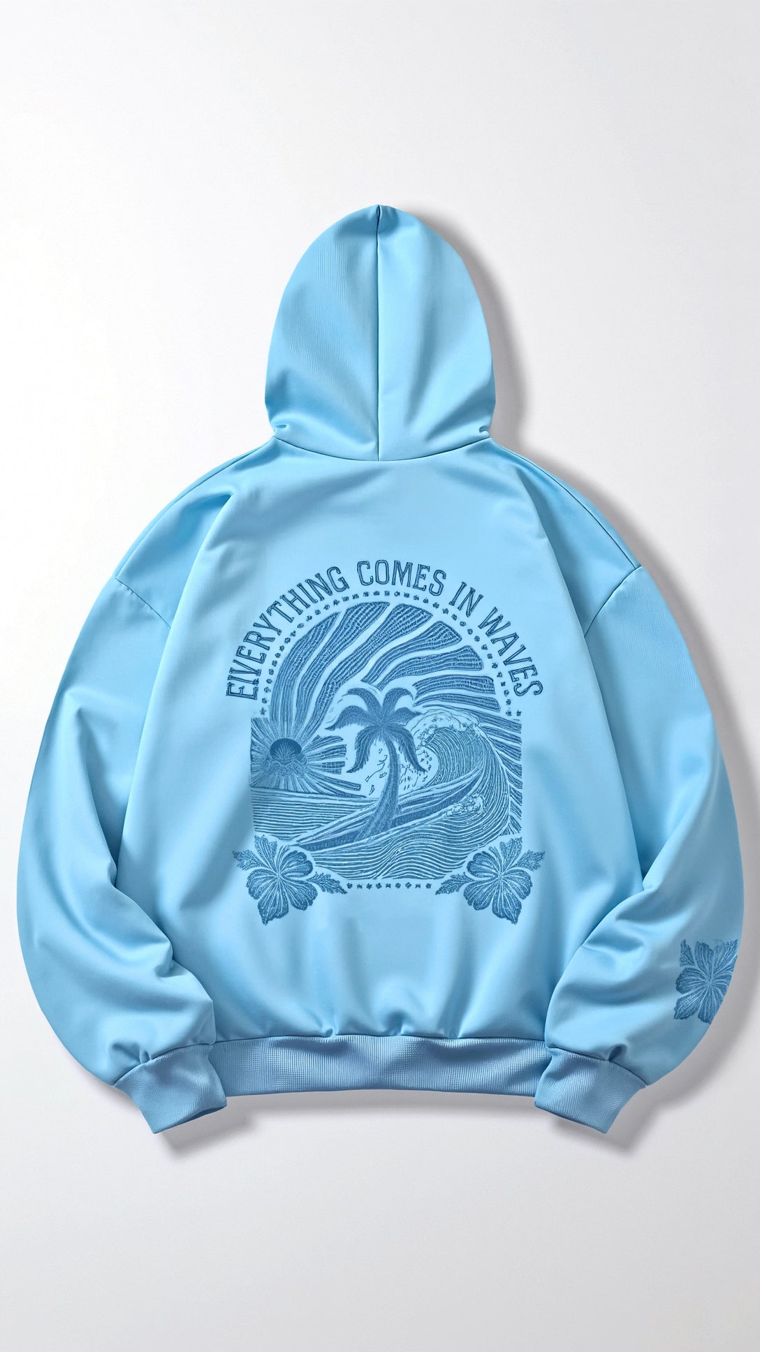 Damen Freizeit Oversize Hoodie mit tropischer Stickerei – Moderner Kapuzenpullover für Alltag und Urlaub