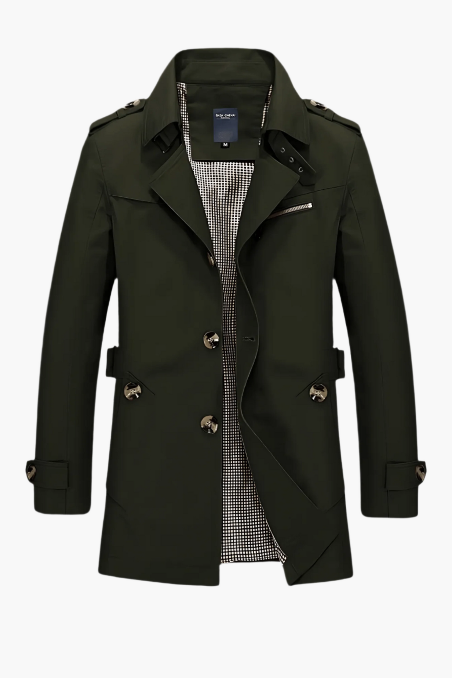 Men's Trench Coat Classic Modern Transitional Jacket Business Casual