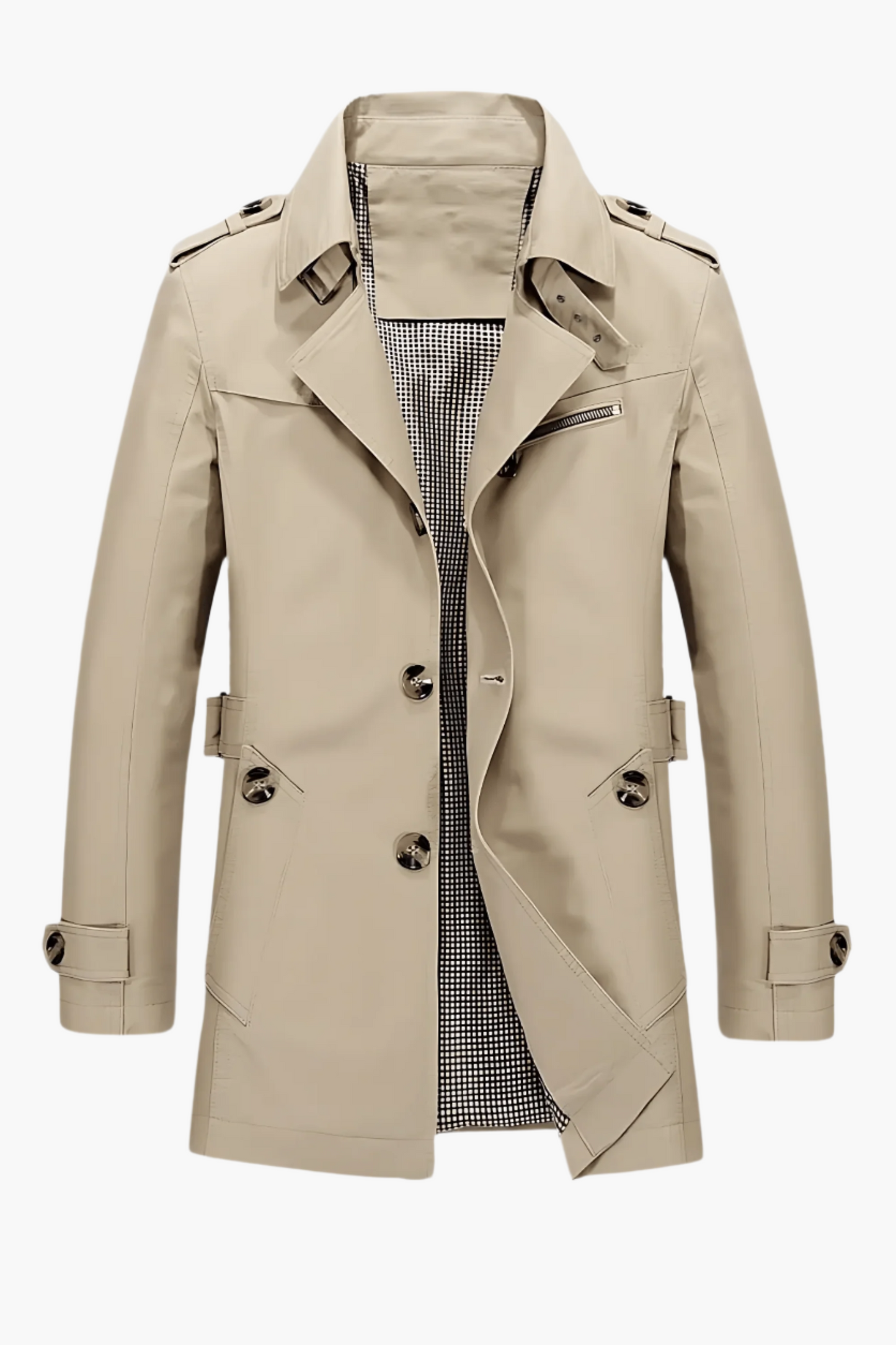 Men's Trench Coat Classic Modern Transitional Jacket Business Casual