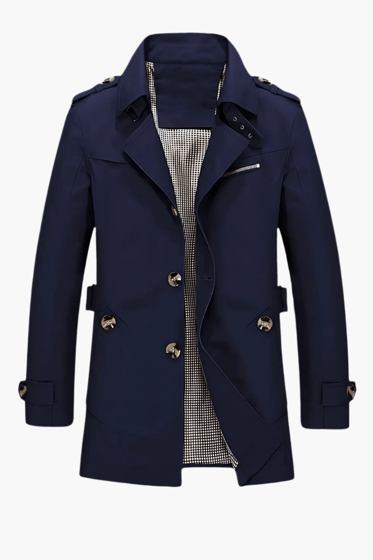 Men's Trench Coat Classic Modern Transitional Jacket Business Casual