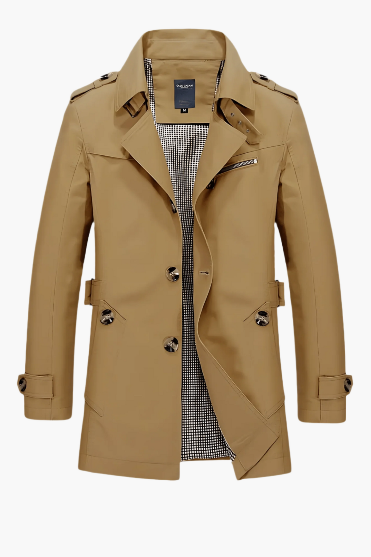 Men's Trench Coat Classic Modern Transitional Jacket Business Casual
