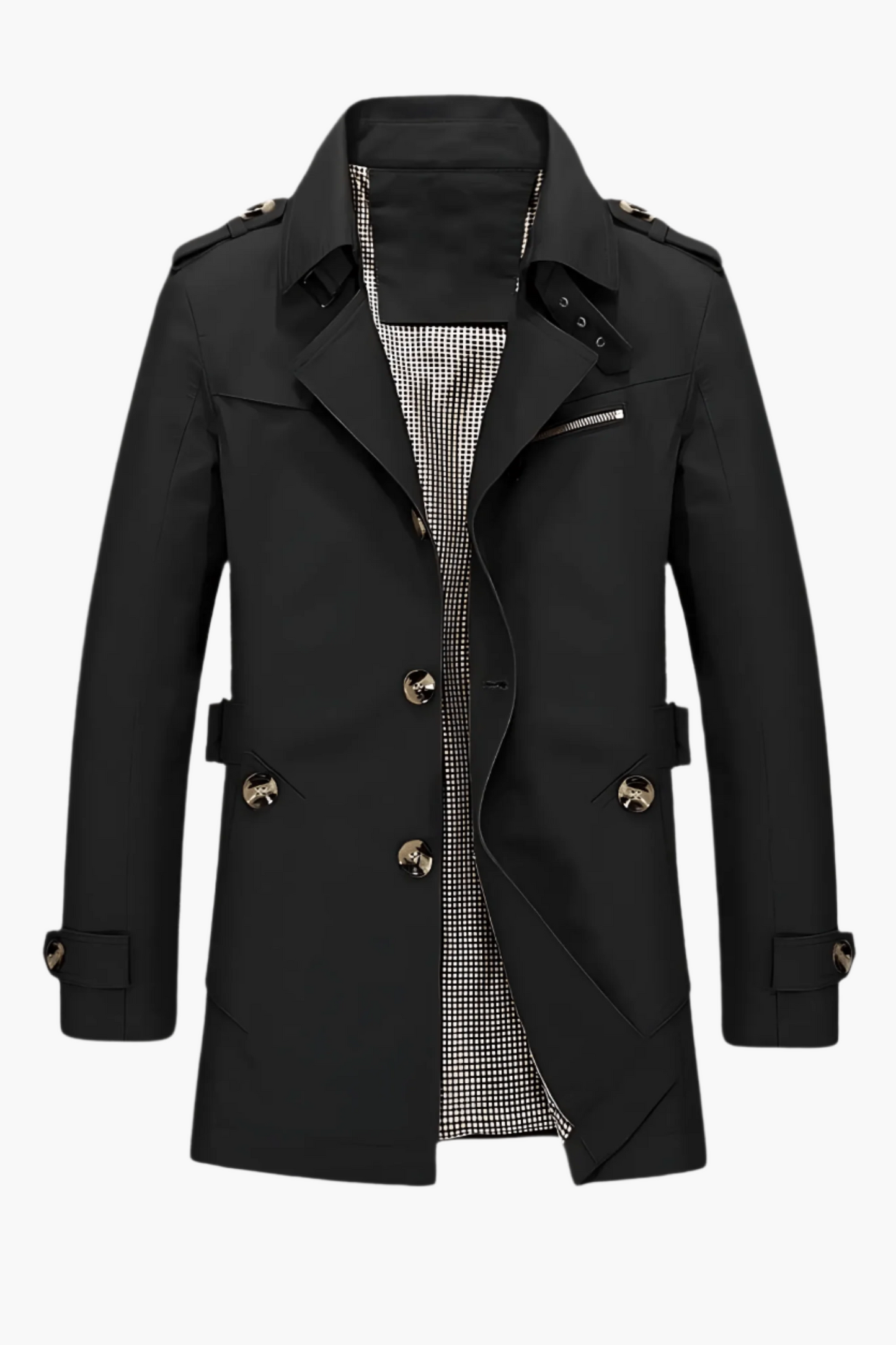 Men's Trench Coat Classic Modern Transitional Jacket Business Casual