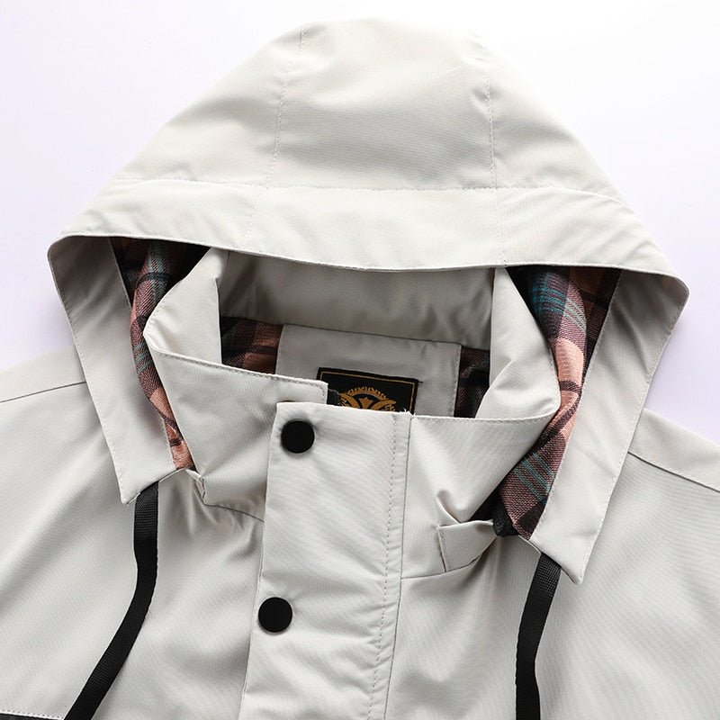 Men's Outdoor Functional Jacket – Waterproof, Windproof, Detachable Hood, Versatile for Everyday & Adventure