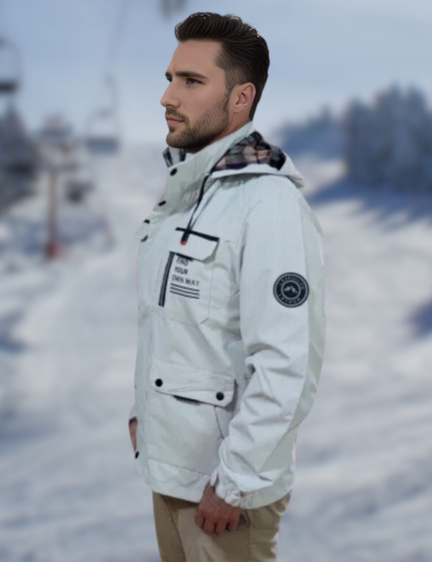 Men's Outdoor Functional Jacket – Waterproof, Windproof, Detachable Hood, Versatile for Everyday & Adventure