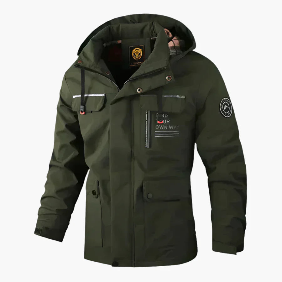 Men's Outdoor Functional Jacket – Waterproof, Windproof, Detachable Hood, Versatile for Everyday & Adventure