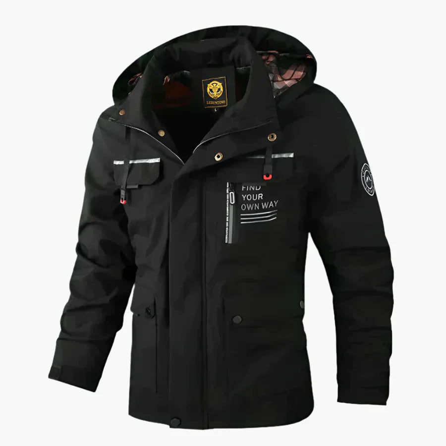 Men's Outdoor Functional Jacket – Waterproof, Windproof, Detachable Hood, Versatile for Everyday & Adventure