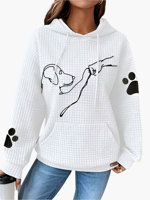 Women's hooded sweatshirt with dog motif – cozy hoodie for dog lovers, everyday & leisure