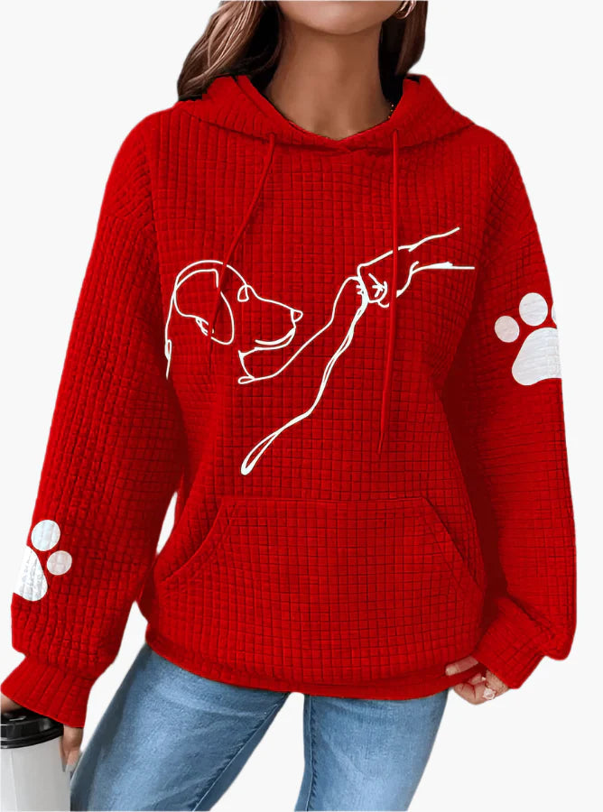 Women's hooded sweatshirt with dog motif – cozy hoodie for dog lovers, everyday & leisure