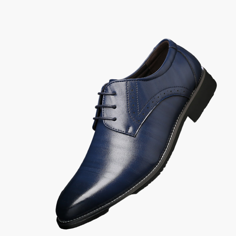 Men's Business Lace-up Shoes with Brogue Details – Elegant Shoes for Office and Festive Occasions
