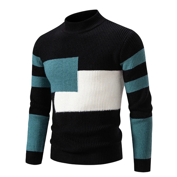 Chris – Colorblock Turtleneck Sweater for Men