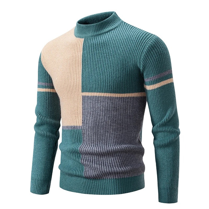 Chris – Colorblock Turtleneck Sweater for Men