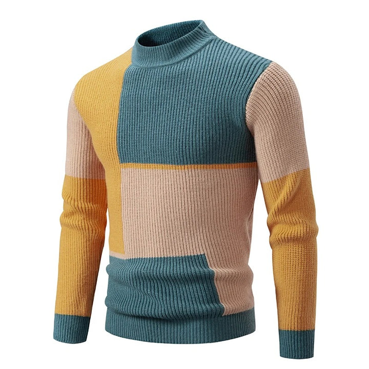 Chris – Colorblock Turtleneck Sweater for Men