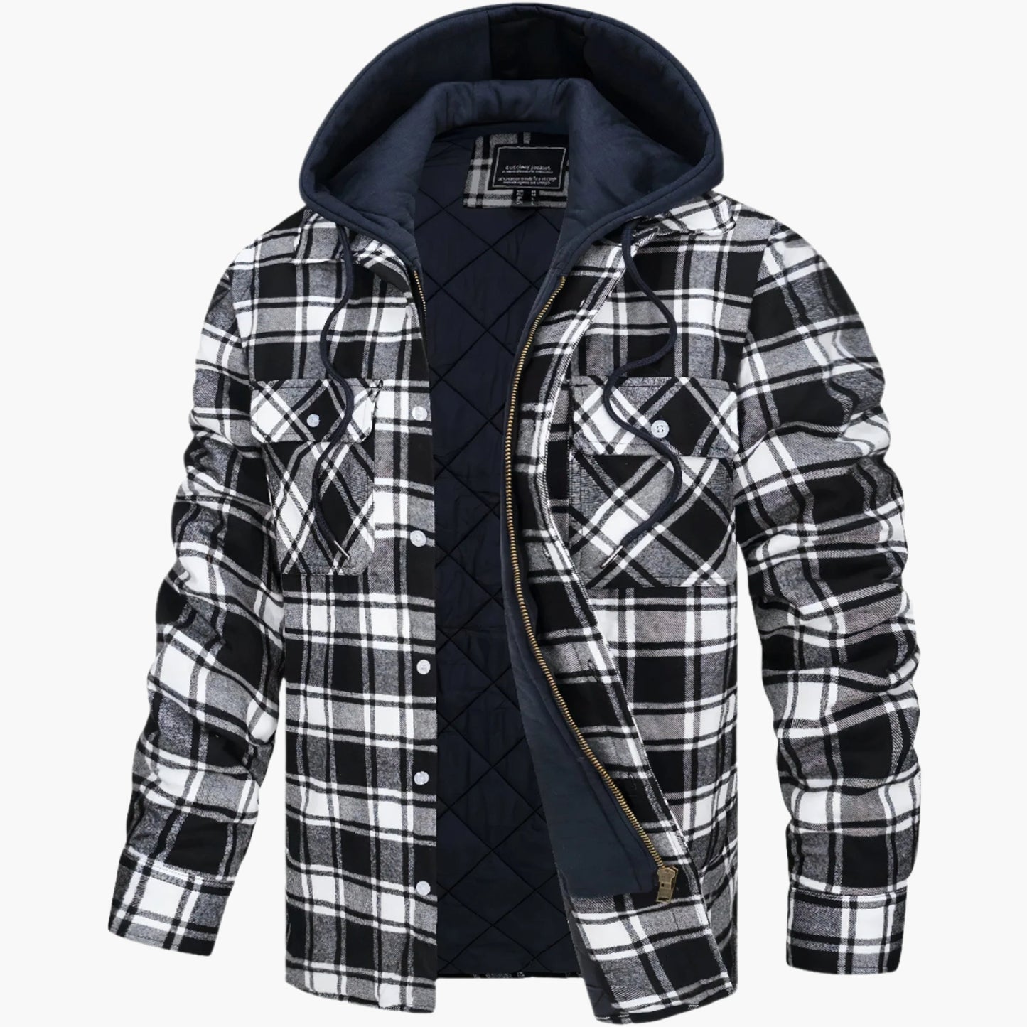 Men's Winter Flannel Jacket with Hood – Casual Outdoor Style for Autumn & Winter