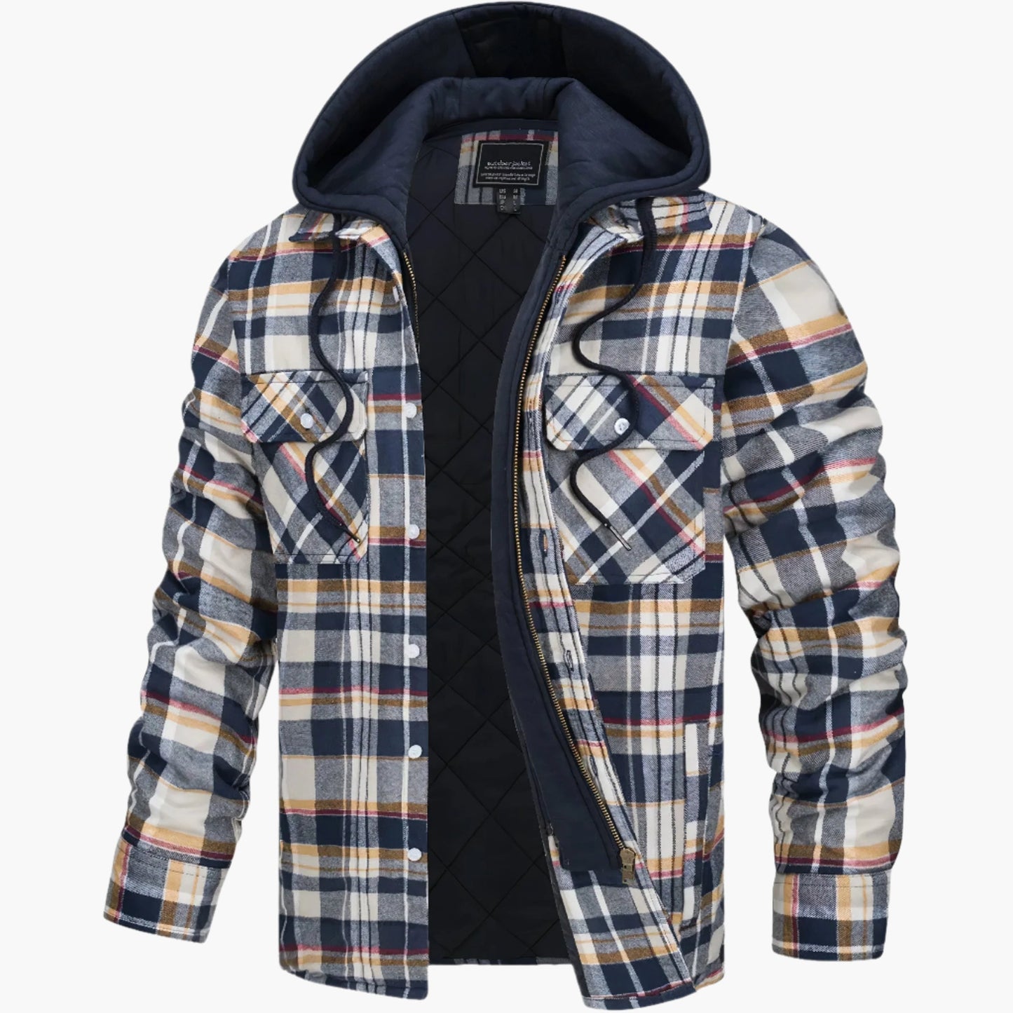 Men's Winter Flannel Jacket with Hood – Casual Outdoor Style for Autumn & Winter