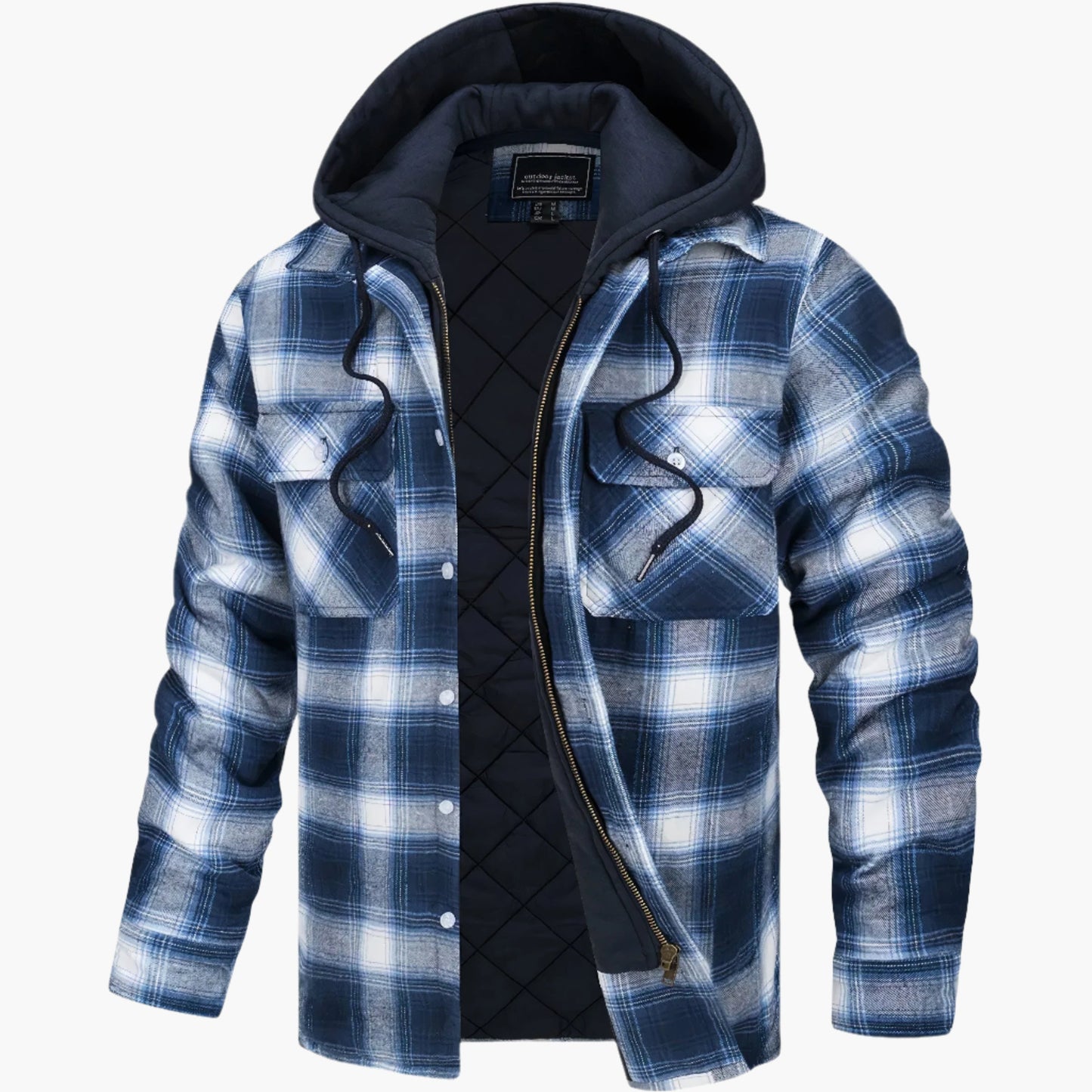 Men's Winter Flannel Jacket with Hood – Casual Outdoor Style for Autumn & Winter