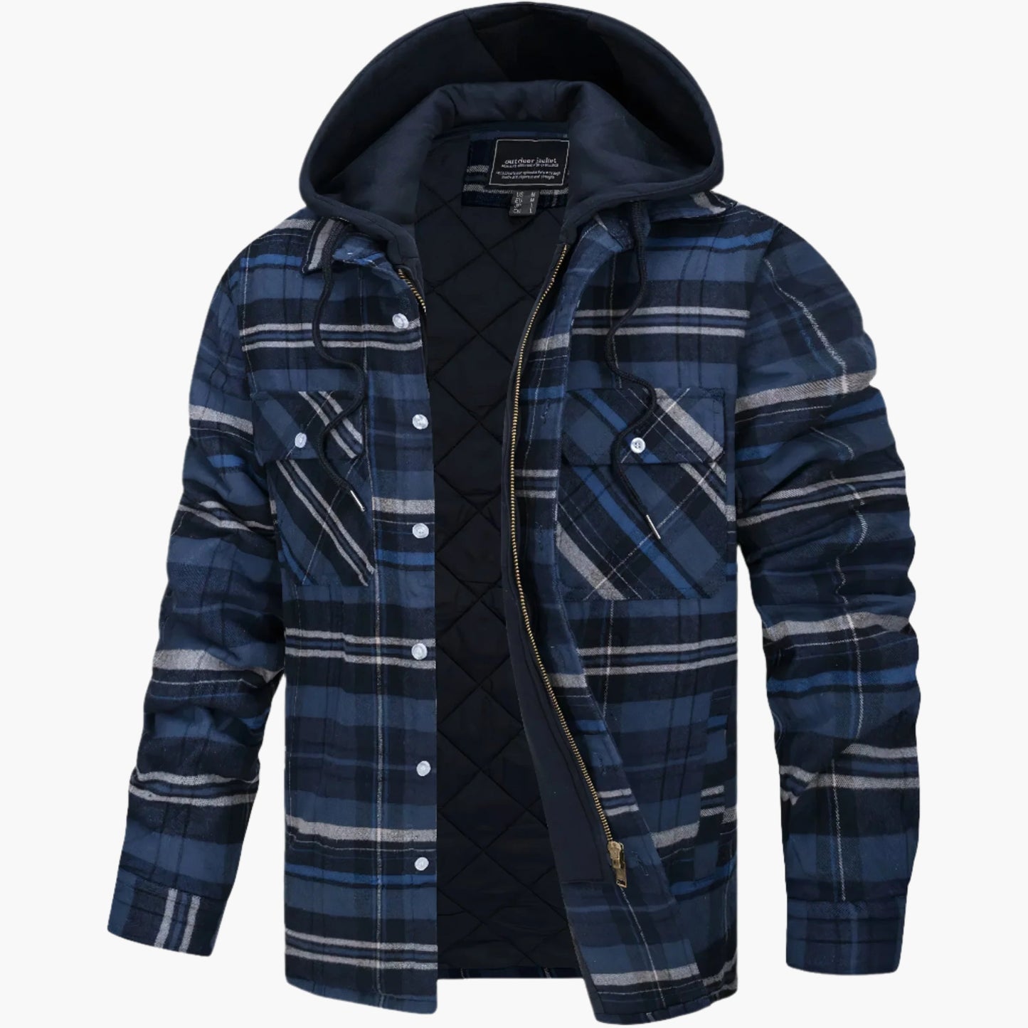 Men's Winter Flannel Jacket with Hood – Casual Outdoor Style for Autumn & Winter