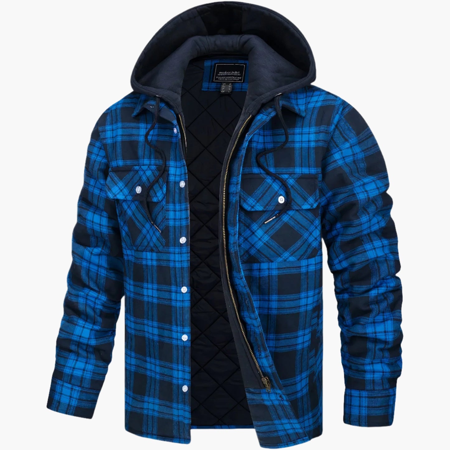 Men's Winter Flannel Jacket with Hood – Casual Outdoor Style for Autumn & Winter