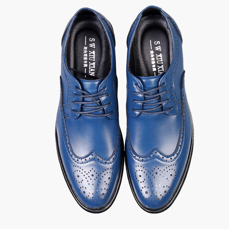 Men's Business Oxford Shoes – Classic with Brogue Details, Elegant Lace-up Shoes for Formal Occasions