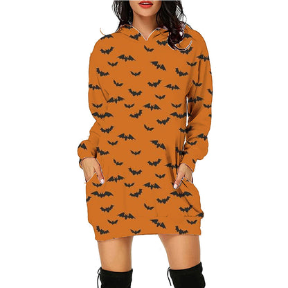 Women's Halloween Hoodie Dress – Funny Costume for Party, Decoration & Trick-or-Treat