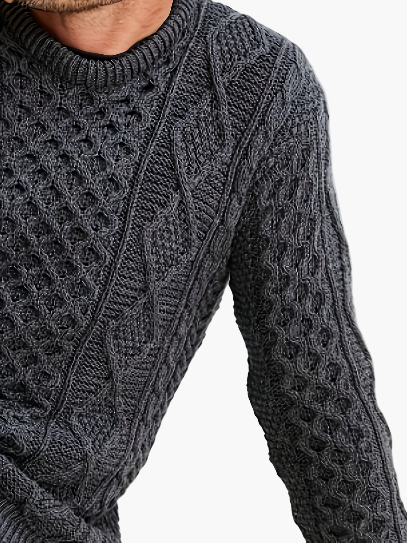 Men's Cable Knit Sweater – Casual Fashion for Everyday and Leisure