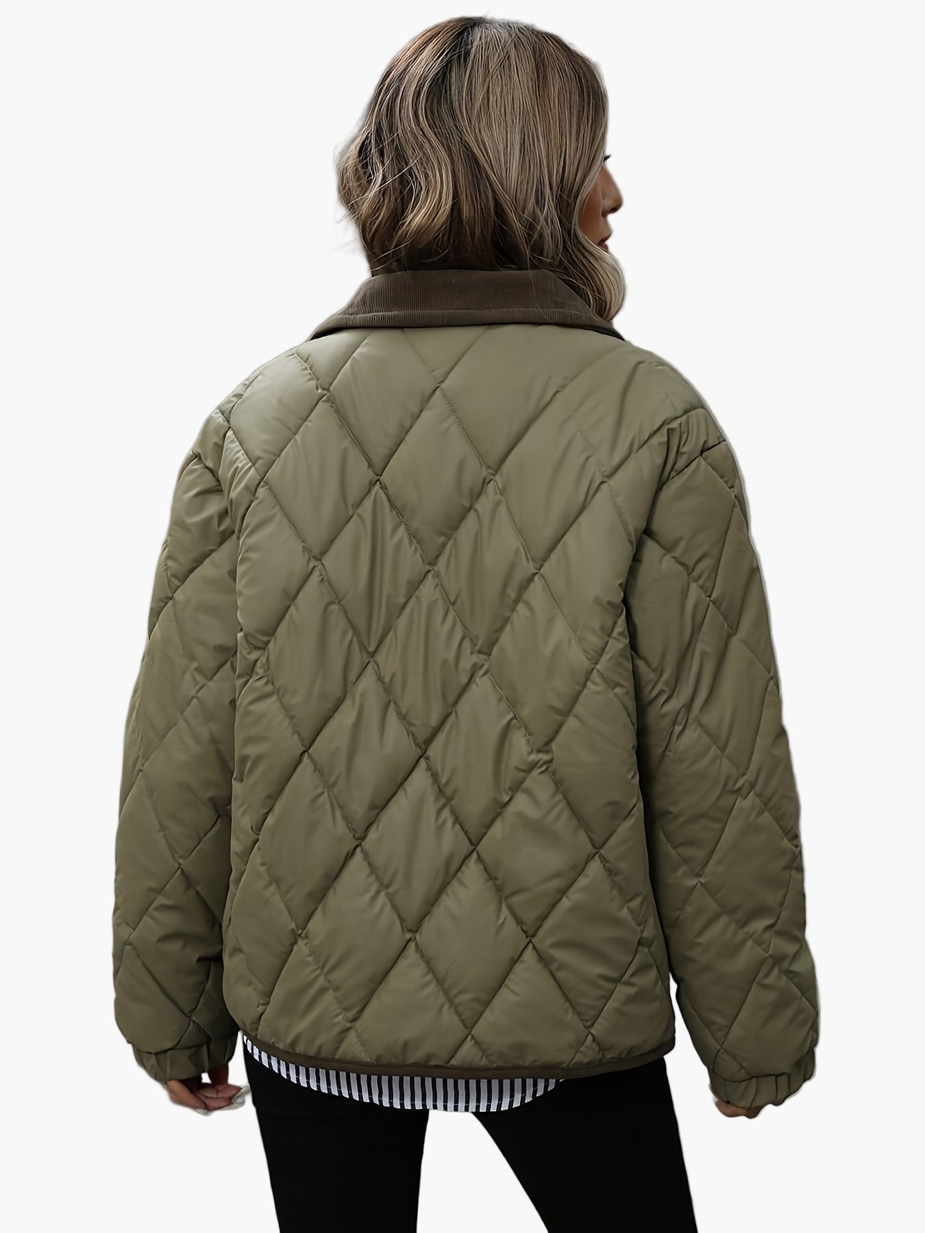 Women's Vintage Quilted Jacket with Contrast Details – Stylish Transitional Jacket for Everyday and Leisure