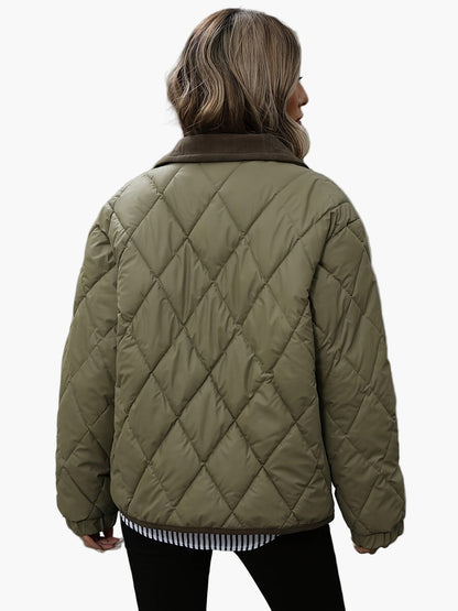 Women's Vintage Quilted Jacket with Contrast Details – Stylish Transitional Jacket for Everyday and Leisure