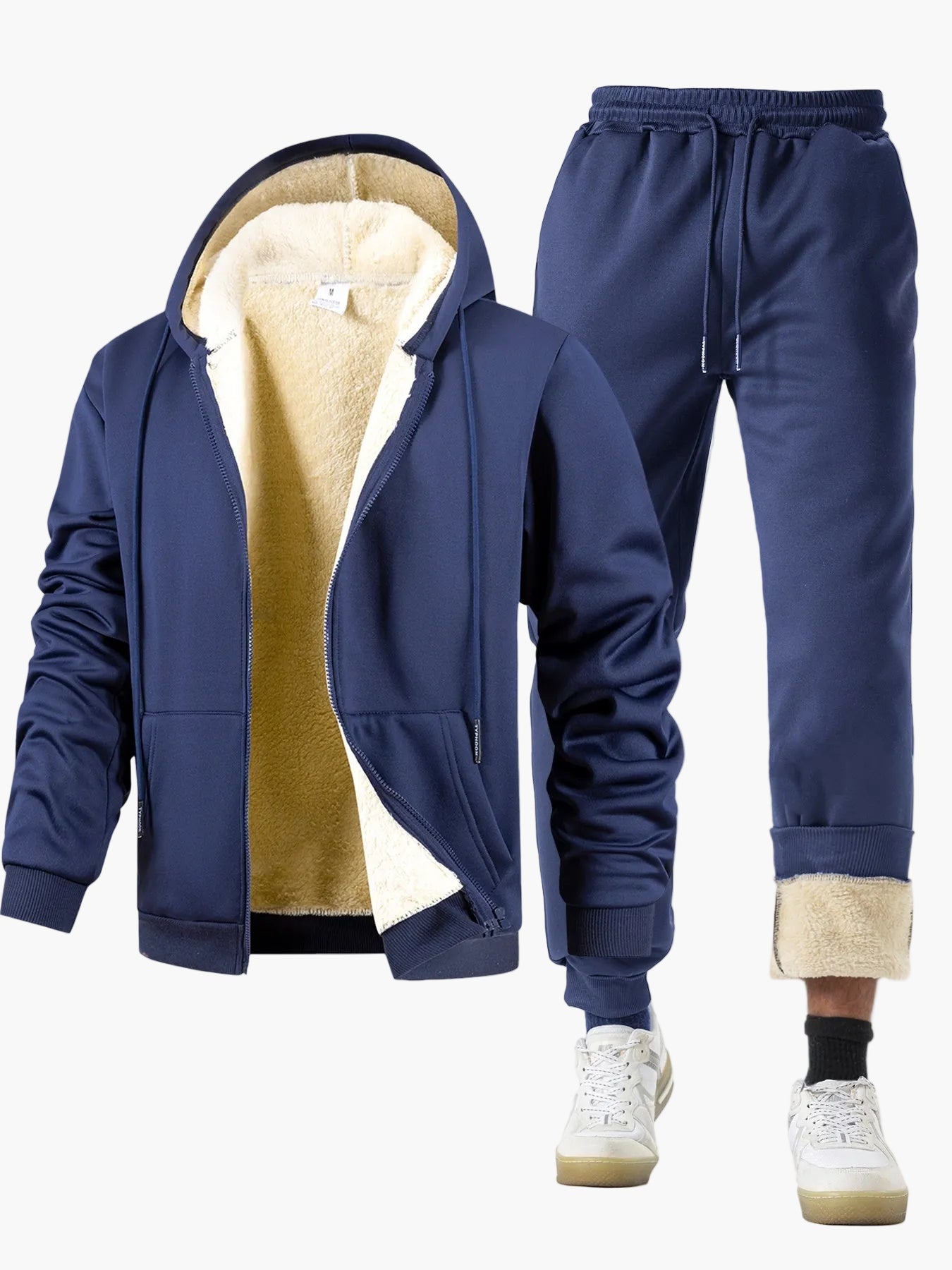 Herren Freizeit Trainingsanzug Set Kapuzenjacke und Jogginghose – Winter Warmer Style